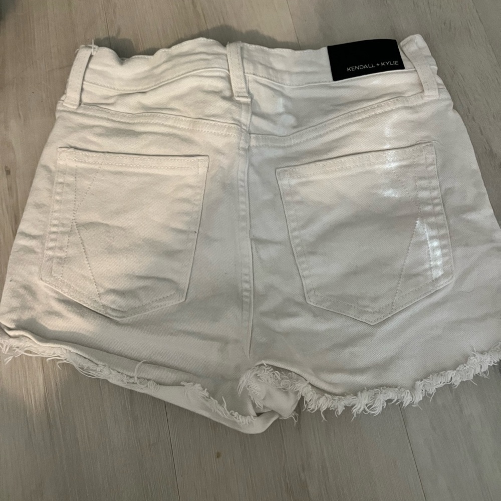 White jean shorts
